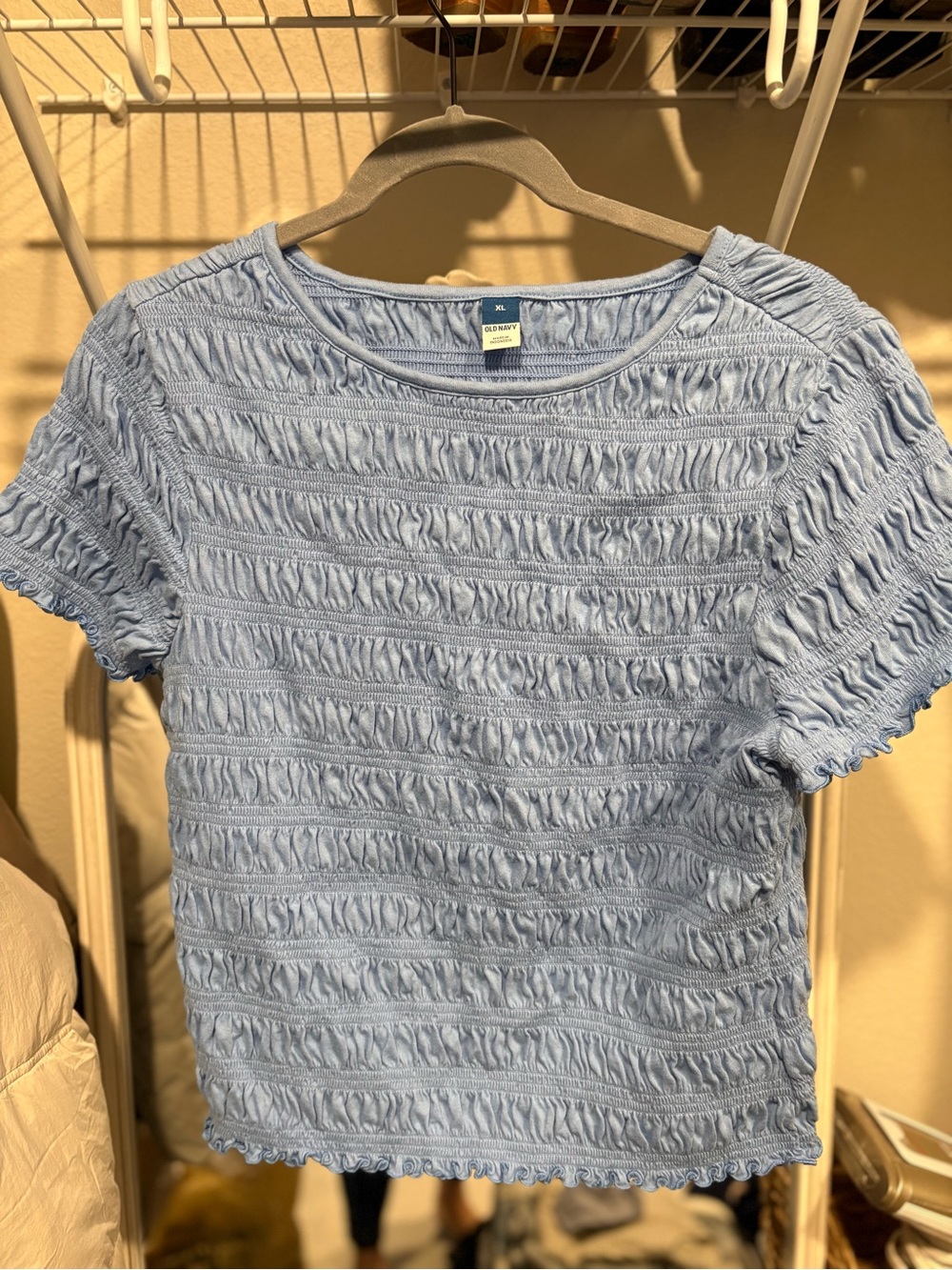 Old Navy Light Blue Short Sleeve Textured Knit Tee